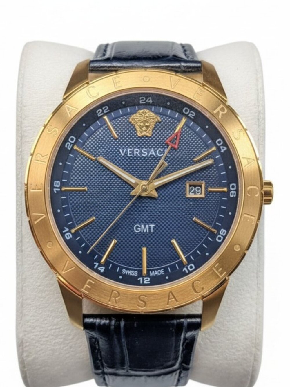 VERSACE BLUE LEATHER MEN'S WATCH- OPEN BOX